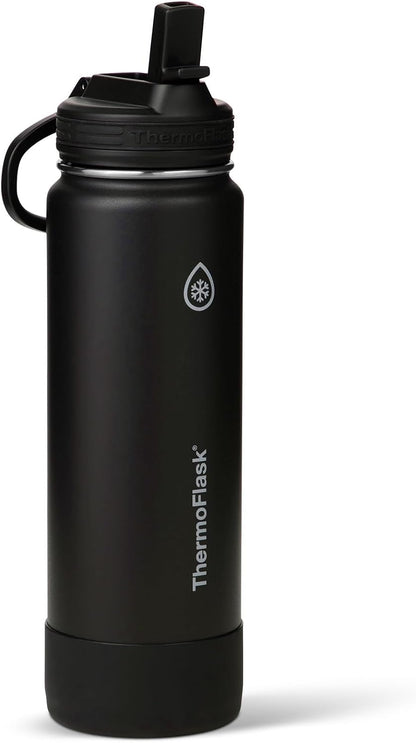 Insulated Water Bottle with Straw Lid (24 oz, Lemonade Stand) - Leakproof, Stainless Steel Water Bottle for Cold & Hot Drinks, Travel & Daily Hydration