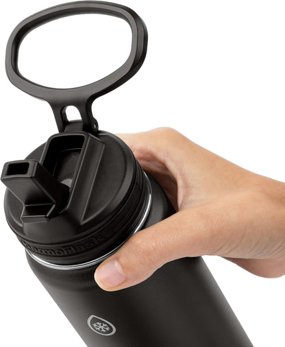 Insulated Water Bottle with Straw Lid (24 oz, Lemonade Stand) - Leakproof, Stainless Steel Water Bottle for Cold & Hot Drinks, Travel & Daily Hydration