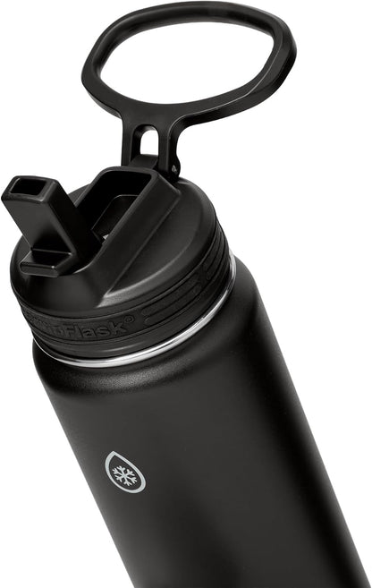 Insulated Water Bottle with Straw Lid (24 oz, Lemonade Stand) - Leakproof, Stainless Steel Water Bottle for Cold & Hot Drinks, Travel & Daily Hydration