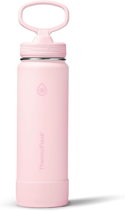 Insulated Water Bottle with Straw Lid (24 oz, Lemonade Stand) - Leakproof, Stainless Steel Water Bottle for Cold & Hot Drinks, Travel & Daily Hydration