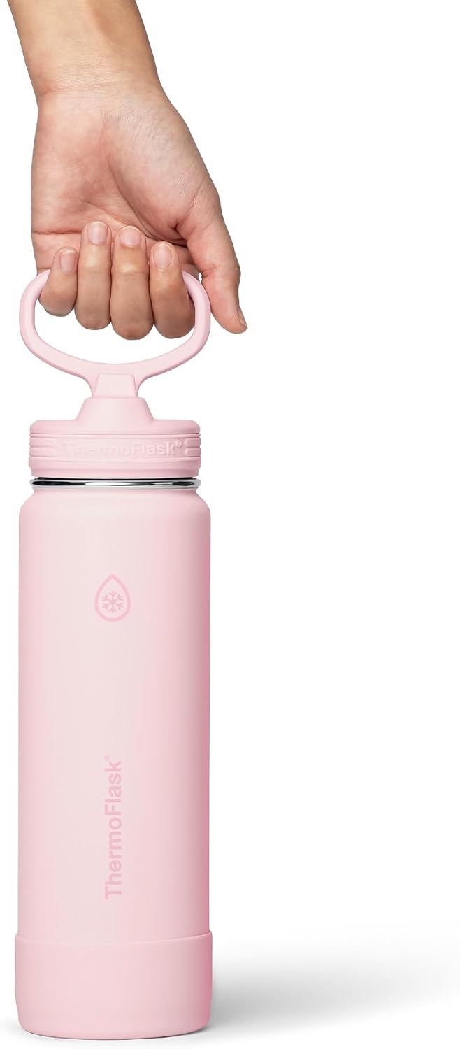 Insulated Water Bottle with Straw Lid (24 oz, Lemonade Stand) - Leakproof, Stainless Steel Water Bottle for Cold & Hot Drinks, Travel & Daily Hydration