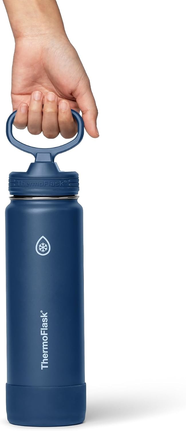 Insulated Water Bottle with Straw Lid (24 oz, Lemonade Stand) - Leakproof, Stainless Steel Water Bottle for Cold & Hot Drinks, Travel & Daily Hydration