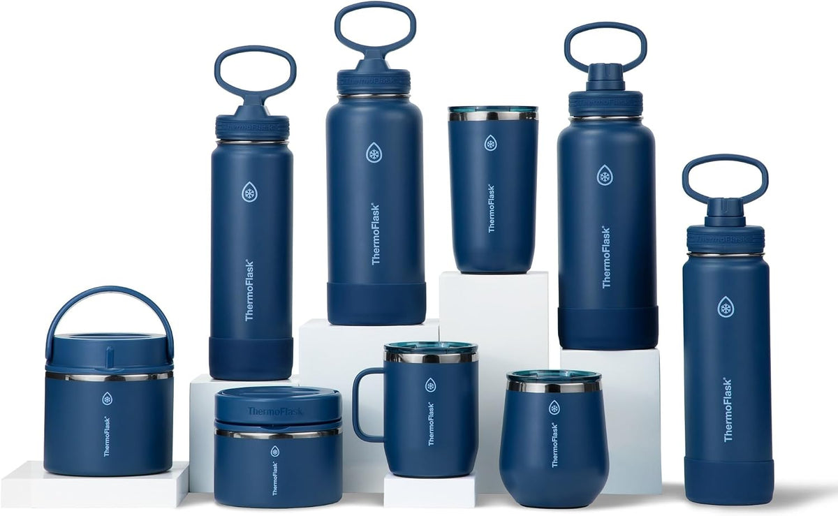 Insulated Water Bottle with Straw Lid (24 oz, Lemonade Stand) - Leakproof, Stainless Steel Water Bottle for Cold & Hot Drinks, Travel & Daily Hydration