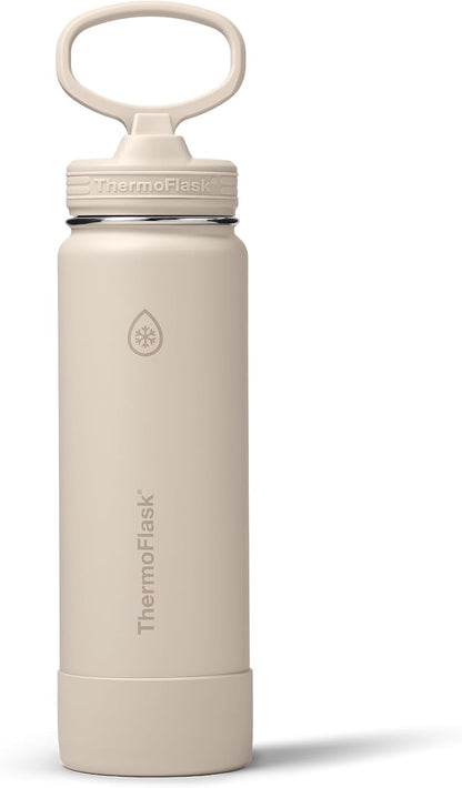 Insulated Water Bottle with Straw Lid (24 oz, Lemonade Stand) - Leakproof, Stainless Steel Water Bottle for Cold & Hot Drinks, Travel & Daily Hydration