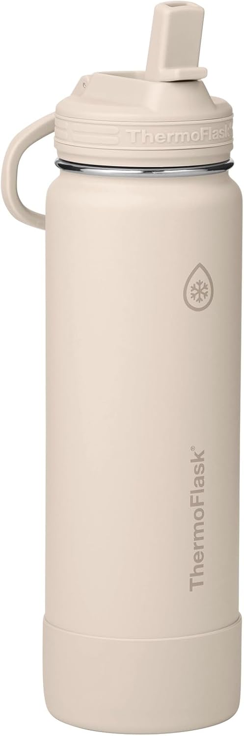 Insulated Water Bottle with Straw Lid (24 oz, Lemonade Stand) - Leakproof, Stainless Steel Water Bottle for Cold & Hot Drinks, Travel & Daily Hydration