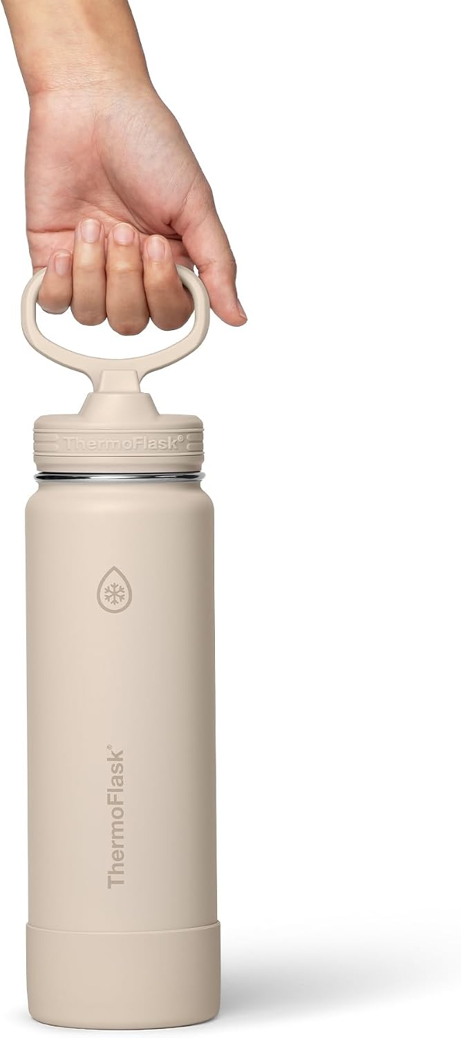 Insulated Water Bottle with Straw Lid (24 oz, Lemonade Stand) - Leakproof, Stainless Steel Water Bottle for Cold & Hot Drinks, Travel & Daily Hydration
