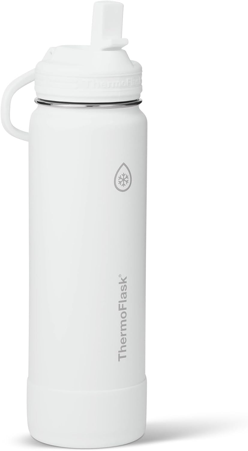 Insulated Water Bottle with Straw Lid (24 oz, Lemonade Stand) - Leakproof, Stainless Steel Water Bottle for Cold & Hot Drinks, Travel & Daily Hydration