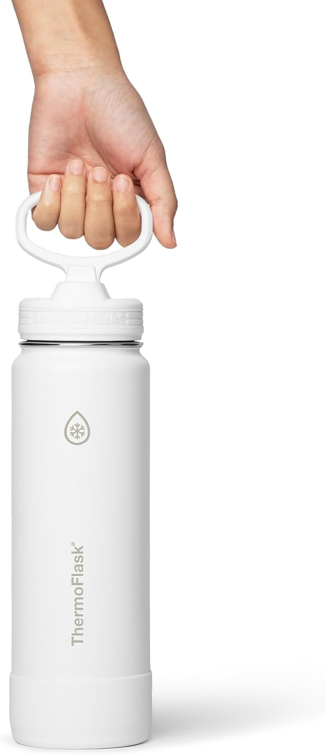 Insulated Water Bottle with Straw Lid (24 oz, Lemonade Stand) - Leakproof, Stainless Steel Water Bottle for Cold & Hot Drinks, Travel & Daily Hydration
