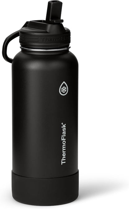 Insulated Water Bottle with Straw Lid (24 oz, Lemonade Stand) - Leakproof, Stainless Steel Water Bottle for Cold & Hot Drinks, Travel & Daily Hydration