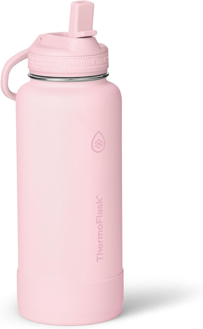 Insulated Water Bottle with Straw Lid (24 oz, Lemonade Stand) - Leakproof, Stainless Steel Water Bottle for Cold & Hot Drinks, Travel & Daily Hydration