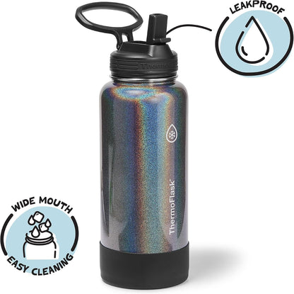 Insulated Water Bottle with Straw Lid (24 oz, Lemonade Stand) - Leakproof, Stainless Steel Water Bottle for Cold & Hot Drinks, Travel & Daily Hydration