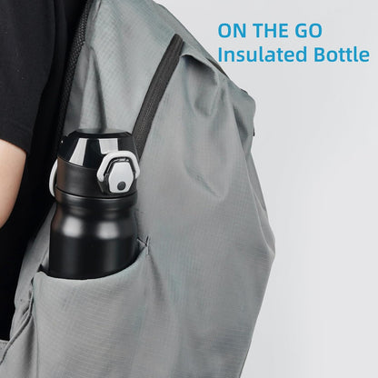 18 oz Insulated Stainless Steel Sports Water Bottle with Straw Lid
