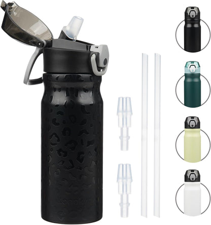 18 oz Insulated Stainless Steel Sports Water Bottle with Straw Lid