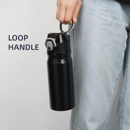 18 oz Insulated Stainless Steel Sports Water Bottle with Straw Lid