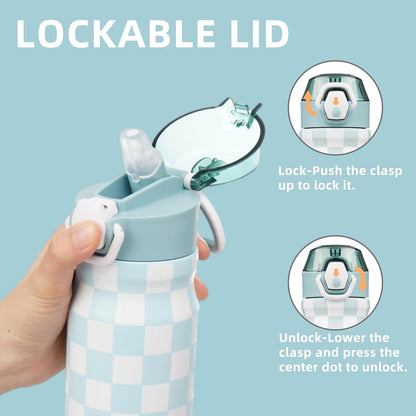 18 oz Insulated Stainless Steel Sports Water Bottle with Straw Lid