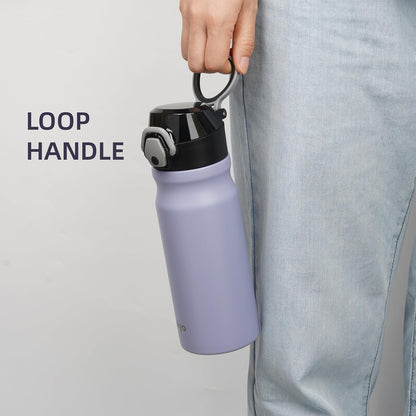 18 oz Insulated Stainless Steel Sports Water Bottle with Straw Lid