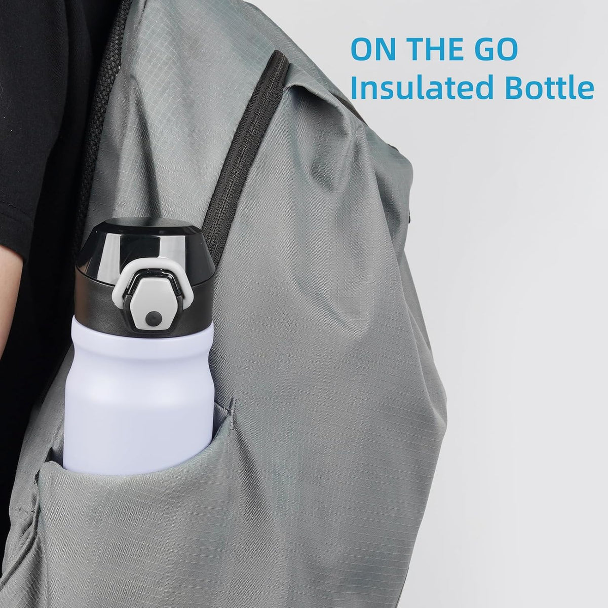 18 oz Insulated Stainless Steel Sports Water Bottle with Straw Lid