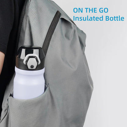 18 oz Insulated Stainless Steel Sports Water Bottle with Straw Lid
