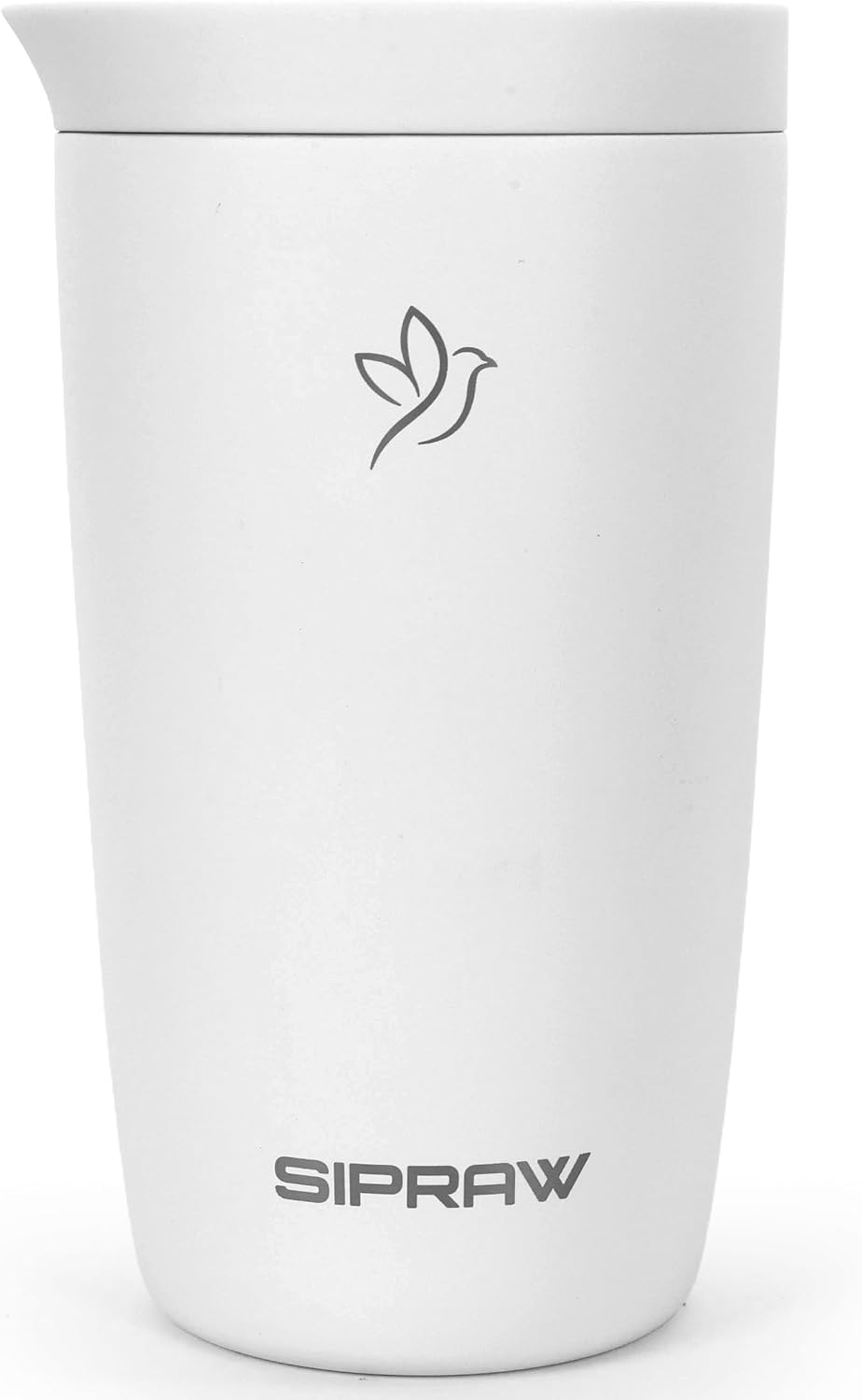 12oz Travel Coffee Mug with Lid | Insulated Stainless Steel Tumbler for Hot & Cold Drinks | Leakproof, Reusable, BPA Free, Dishwasher Safe, Cup Holder Friendly, White Smoke