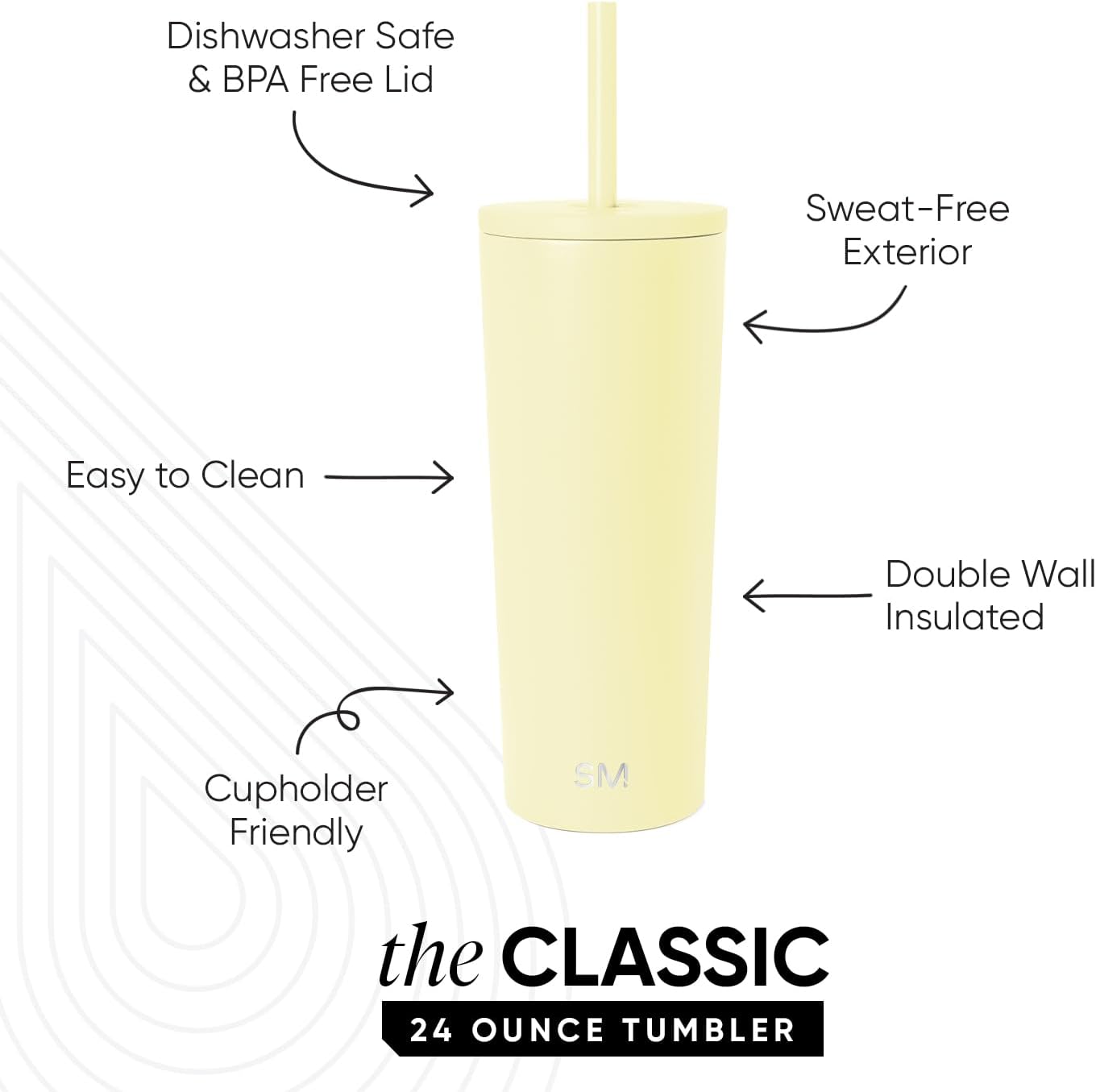Iced Coffee Tumbler, Insulated | 24oz | Tie Dye | Reusable Stainless Steel Cup, Travel Mug, Water Bottle with Straw | Cupholder Friendly & Spill Resistant, Ocean Tide