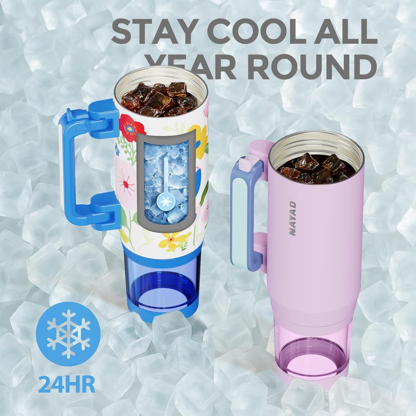 23oz Insulated Tumbler with Foldable Handle & 10ozDetachable Snack/Pill Box | Daul Lids tumbler+10oz container for snacks, supplements, pills, earbuds, powder. Ideal gym office travel hiking(black）
