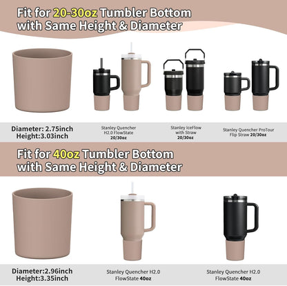 Higher Silicone Boot Compatible with Stanley Quencher H2.0 20/30/40oz | Tumbler Cups Anti-Slip & Anti-Scratch Soft Water Bottle Bottom Sleeve Cover Protector for IceFlow Flip 20/30oz, BPA Free - Colors A