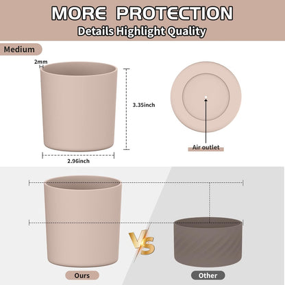 Higher Silicone Boot Compatible with Stanley Quencher H2.0 20/30/40oz | Tumbler Cups Anti-Slip & Anti-Scratch Soft Water Bottle Bottom Sleeve Cover Protector for IceFlow Flip 20/30oz, BPA Free - Colors A