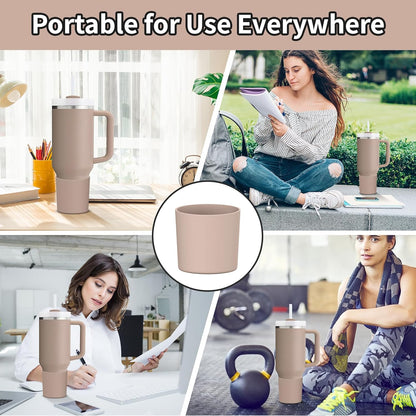 Higher Silicone Boot Compatible with Stanley Quencher H2.0 20/30/40oz | Tumbler Cups Anti-Slip & Anti-Scratch Soft Water Bottle Bottom Sleeve Cover Protector for IceFlow Flip 20/30oz, BPA Free - Colors A