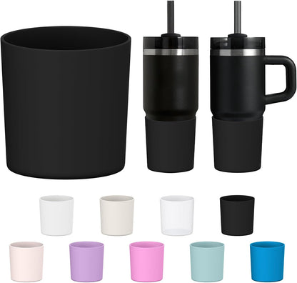 Higher Silicone Boot Compatible with Stanley Quencher H2.0 20/30/40oz | Tumbler Cups Anti-Slip & Anti-Scratch Soft Water Bottle Bottom Sleeve Cover Protector for IceFlow Flip 20/30oz, BPA Free - Colors A