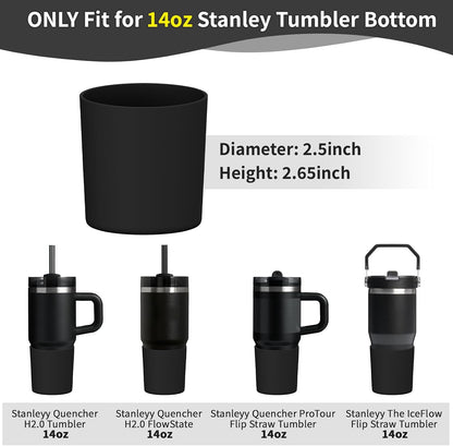 Higher Silicone Boot Compatible with Stanley Quencher H2.0 20/30/40oz | Tumbler Cups Anti-Slip & Anti-Scratch Soft Water Bottle Bottom Sleeve Cover Protector for IceFlow Flip 20/30oz, BPA Free - Colors A