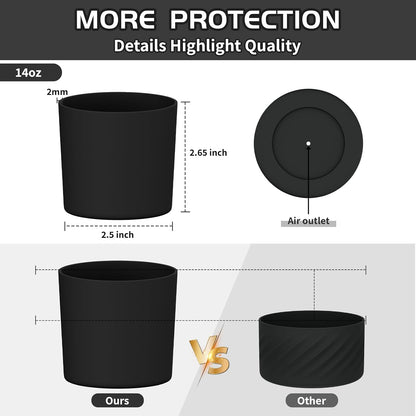 Higher Silicone Boot Compatible with Stanley Quencher H2.0 20/30/40oz | Tumbler Cups Anti-Slip & Anti-Scratch Soft Water Bottle Bottom Sleeve Cover Protector for IceFlow Flip 20/30oz, BPA Free - Colors A