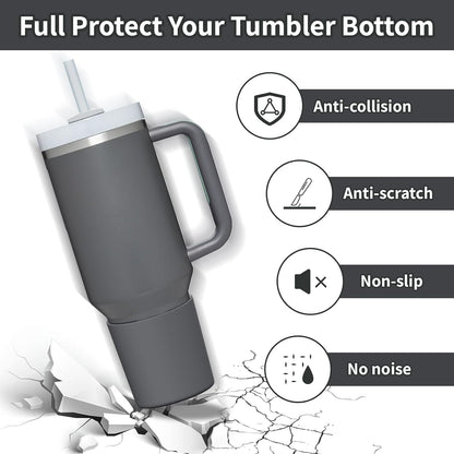 Higher Silicone Boot Compatible with Stanley Quencher H2.0 20/30/40oz | Tumbler Cups Anti-Slip & Anti-Scratch Soft Water Bottle Bottom Sleeve Cover Protector for IceFlow Flip 20/30oz, BPA Free - Colors A