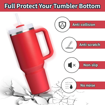 Higher Silicone Boot Compatible with Stanley Quencher H2.0 20/30/40oz | Tumbler Cups Anti-Slip & Anti-Scratch Soft Water Bottle Bottom Sleeve Cover Protector for IceFlow Flip 20/30oz, BPA Free - Colors A