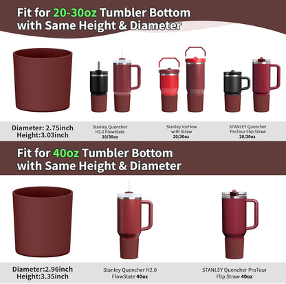Higher Silicone Boot Compatible with Stanley Quencher H2.0 20/30/40oz | Tumbler Cups Anti-Slip & Anti-Scratch Soft Water Bottle Bottom Sleeve Cover Protector for IceFlow Flip 20/30oz, BPA Free - Colors A