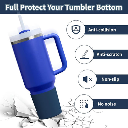 Higher Silicone Boot Compatible with Stanley Quencher H2.0 20/30/40oz | Tumbler Cups Anti-Slip & Anti-Scratch Soft Water Bottle Bottom Sleeve Cover Protector for IceFlow Flip 20/30oz, BPA Free - Colors A