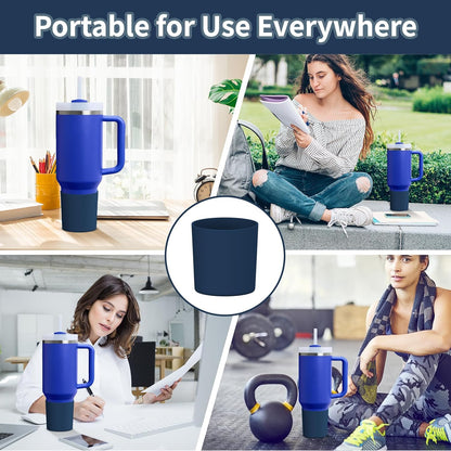 Higher Silicone Boot Compatible with Stanley Quencher H2.0 20/30/40oz | Tumbler Cups Anti-Slip & Anti-Scratch Soft Water Bottle Bottom Sleeve Cover Protector for IceFlow Flip 20/30oz, BPA Free - Colors A