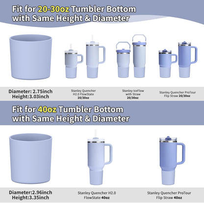 Higher Silicone Boot Compatible with Stanley Quencher H2.0 20/30/40oz | Tumbler Cups Anti-Slip & Anti-Scratch Soft Water Bottle Bottom Sleeve Cover Protector for IceFlow Flip 20/30oz, BPA Free - Colors A