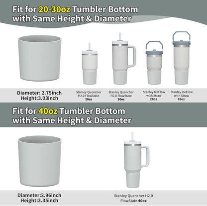Higher Silicone Boot Compatible with Stanley Quencher H2.0 20/30/40oz | Tumbler Cups Anti-Slip & Anti-Scratch Soft Water Bottle Bottom Sleeve Cover Protector for IceFlow Flip 20/30oz, BPA Free - Colors A
