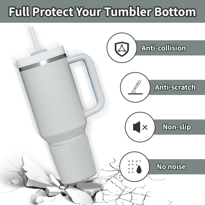 Higher Silicone Boot Compatible with Stanley Quencher H2.0 20/30/40oz | Tumbler Cups Anti-Slip & Anti-Scratch Soft Water Bottle Bottom Sleeve Cover Protector for IceFlow Flip 20/30oz, BPA Free - Colors A