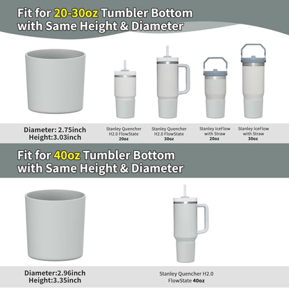 Higher Silicone Boot Compatible with Stanley Quencher H2.0 20/30/40oz | Tumbler Cups Anti-Slip & Anti-Scratch Soft Water Bottle Bottom Sleeve Cover Protector for IceFlow Flip 20/30oz, BPA Free - Colors A