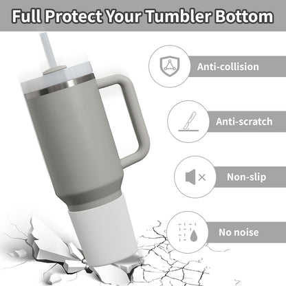 Higher Silicone Boot Compatible with Stanley Quencher H2.0 20/30/40oz | Tumbler Cups Anti-Slip & Anti-Scratch Soft Water Bottle Bottom Sleeve Cover Protector for IceFlow Flip 20/30oz, BPA Free - Colors A