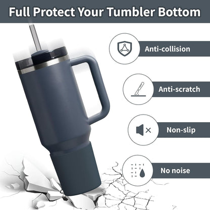 Higher Silicone Boot Compatible with Stanley Quencher H2.0 20/30/40oz | Tumbler Cups Anti-Slip & Anti-Scratch Soft Water Bottle Bottom Sleeve Cover Protector for IceFlow Flip 20/30oz, BPA Free - Colors A