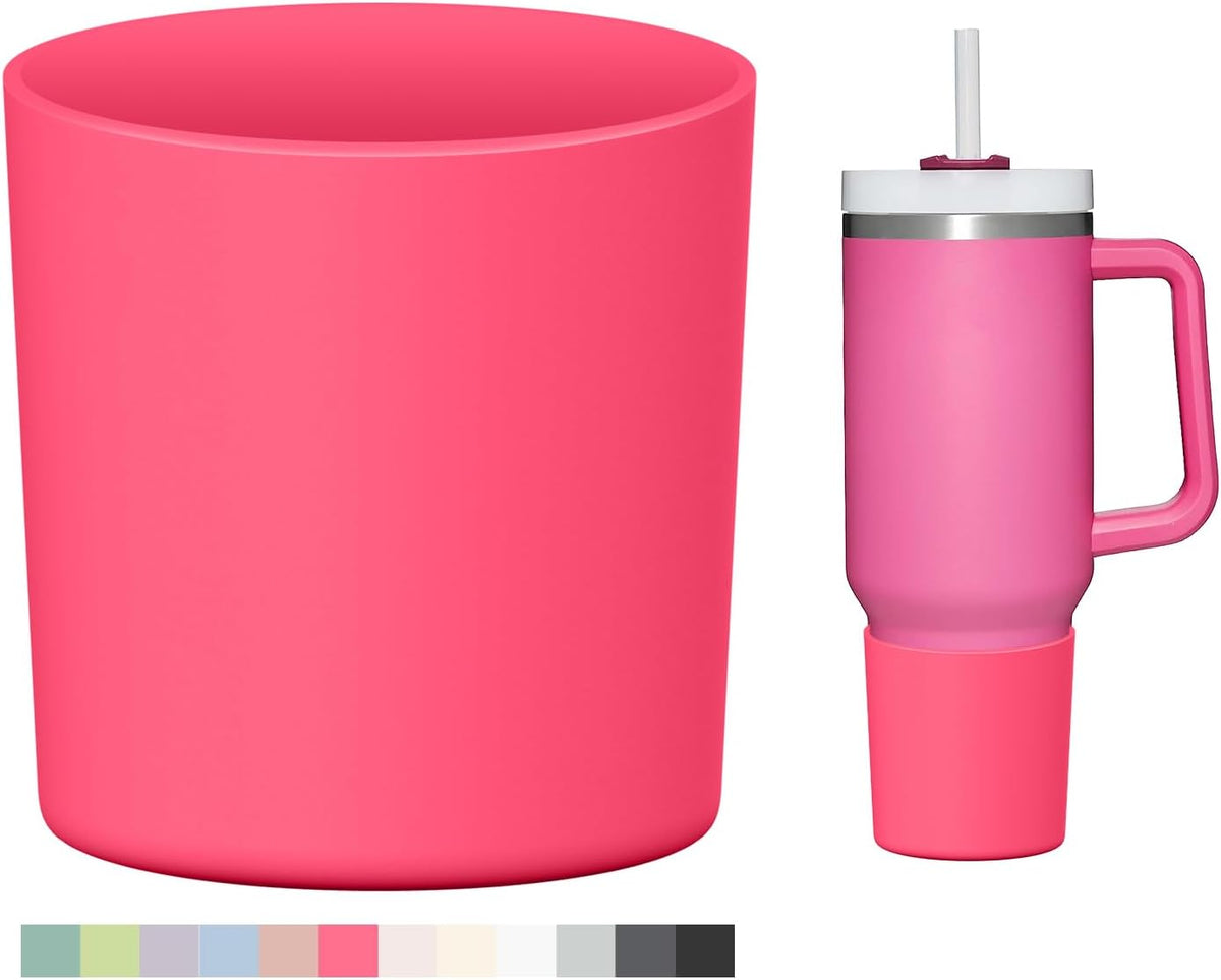 Higher Silicone Boot Compatible with Stanley Quencher H2.0 20/30/40oz | Tumbler Cups Anti-Slip & Anti-Scratch Soft Water Bottle Bottom Sleeve Cover Protector for IceFlow Flip 20/30oz, BPA Free - Colors A