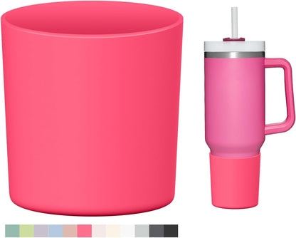 Higher Silicone Boot Compatible with Stanley Quencher H2.0 20/30/40oz | Tumbler Cups Anti-Slip & Anti-Scratch Soft Water Bottle Bottom Sleeve Cover Protector for IceFlow Flip 20/30oz, BPA Free - Colors A