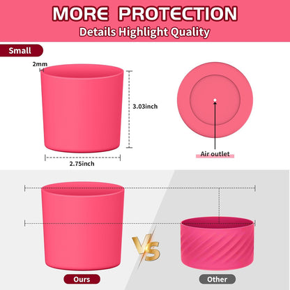 Higher Silicone Boot Compatible with Stanley Quencher H2.0 20/30/40oz | Tumbler Cups Anti-Slip & Anti-Scratch Soft Water Bottle Bottom Sleeve Cover Protector for IceFlow Flip 20/30oz, BPA Free - Colors A