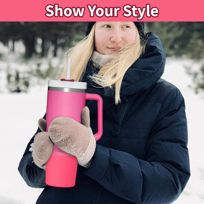 Higher Silicone Boot Compatible with Stanley Quencher H2.0 20/30/40oz | Tumbler Cups Anti-Slip & Anti-Scratch Soft Water Bottle Bottom Sleeve Cover Protector for IceFlow Flip 20/30oz, BPA Free - Colors A