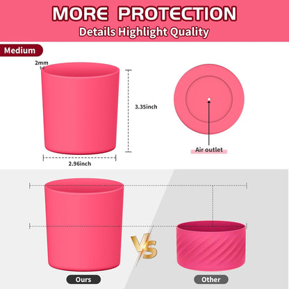 Higher Silicone Boot Compatible with Stanley Quencher H2.0 20/30/40oz | Tumbler Cups Anti-Slip & Anti-Scratch Soft Water Bottle Bottom Sleeve Cover Protector for IceFlow Flip 20/30oz, BPA Free - Colors A