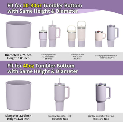 Higher Silicone Boot Compatible with Stanley Quencher H2.0 20/30/40oz | Tumbler Cups Anti-Slip & Anti-Scratch Soft Water Bottle Bottom Sleeve Cover Protector for IceFlow Flip 20/30oz, BPA Free - Colors A