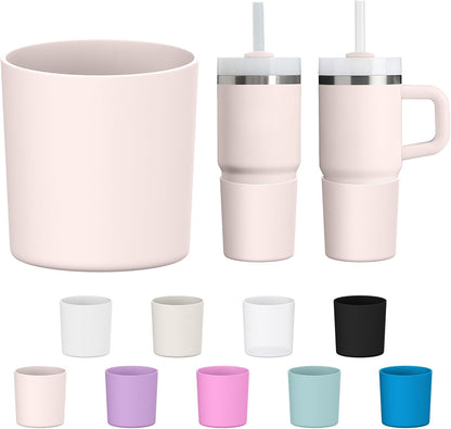 Higher Silicone Boot Compatible with Stanley Quencher H2.0 20/30/40oz | Tumbler Cups Anti-Slip & Anti-Scratch Soft Water Bottle Bottom Sleeve Cover Protector for IceFlow Flip 20/30oz, BPA Free - Colors A