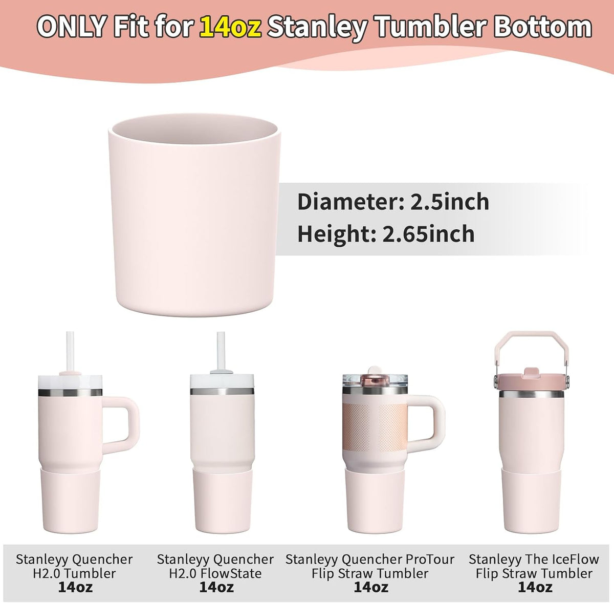 Higher Silicone Boot Compatible with Stanley Quencher H2.0 20/30/40oz | Tumbler Cups Anti-Slip & Anti-Scratch Soft Water Bottle Bottom Sleeve Cover Protector for IceFlow Flip 20/30oz, BPA Free - Colors A